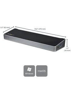 StarTech.com Dock USB-C para 3 Monitores 4K con 5 Puertos USB 3.2 5Gbps - HDMI y DisplayPort - Mac y Windows - Docking Station 2
