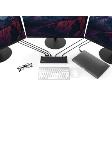 StarTech.com Dock USB-C para 3 Monitores 4K con 5 Puertos USB 3.2 5Gbps - HDMI y DisplayPort - Mac y Windows - Docking Station