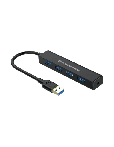 Conceptronic C4PUSB3 hub de interfaz USB 3.2 Gen 1 (3.1 Gen 1) Type-A 5000 Mbit s Negro