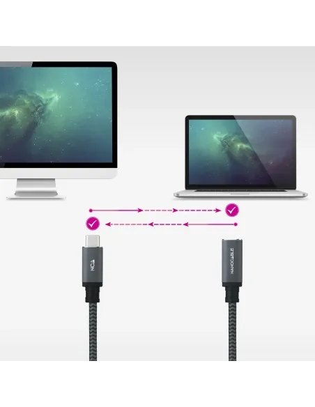 Nanocable 10.01.4501-COMB cable USB USB 3.2 Gen 2x2 1 m USB C Negro