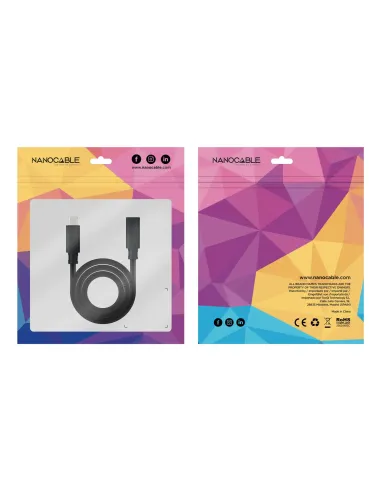 Nanocable 10.01.4501-L150 cable USB USB 3.2 Gen 2x2 1,5 m USB C Negro