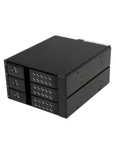 StarTech.com Rack Móvil Backplane de 3 Bahías para Unidades de 3,5 SAS II SATA III Hot Swap - 6 Gbps - Rack Móvil de Aluminio