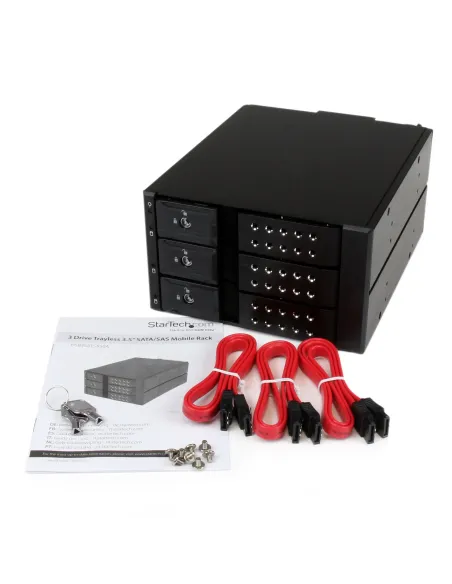 StarTech.com Rack Móvil Backplane de 3 Bahías para Unidades de 3,5 SAS II SATA III Hot Swap - 6 Gbps - Rack Móvil de Aluminio