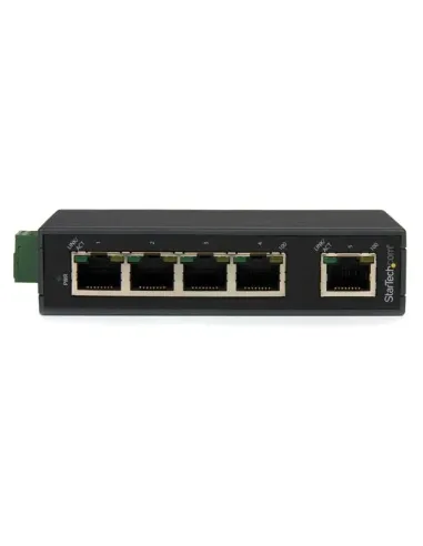 StarTech.com Switch Conmutador Industrial Ethernet de 5 Puertos RJ45 de Montaje en Carril DIN