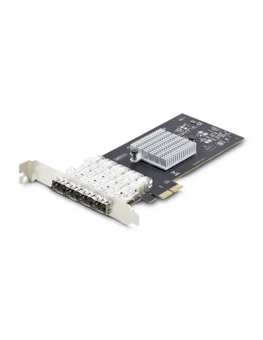 StarTech.com Tarjeta PCIe 2.1x2 (Compatible con x4, x8 y x16) de Red de Fibra Óptica Cobre Ethernet 1Gb SFP de 4 Puertos -