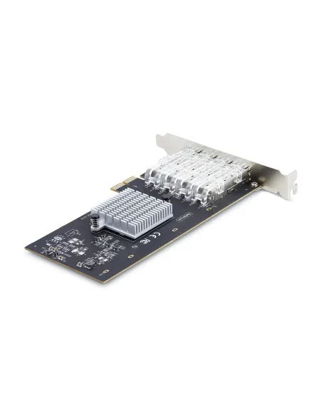 StarTech.com Tarjeta PCIe 2.1x2 (Compatible con x4, x8 y x16) de Red de Fibra Óptica Cobre Ethernet 1Gb SFP de 4 Puertos -