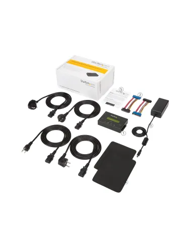 StarTech.com Clonador y Borrador Autónomo 1 1 para Discos Duros SSDs SATA - con Pantalla LCD - TAA - Independiente del Sistema