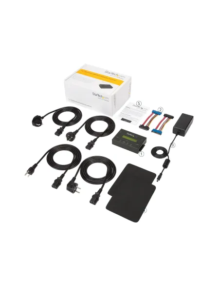 StarTech.com Clonador y Borrador Autónomo 1 1 para Discos Duros SSDs SATA - con Pantalla LCD - TAA - Independiente del Sistema