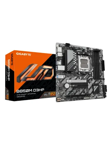 GIGABYTE B850M D3HP Placa Base - Procesadores AMD Ryzen Serie 9000, 5+2+2 fases VRM digitales, hasta 8200MHz DDR5 (OC), 1xPCIe