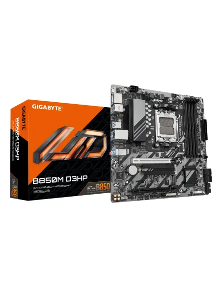 GIGABYTE B850M D3HP Placa Base - Procesadores AMD Ryzen Serie 9000, 5+2+2 fases VRM digitales, hasta 8200MHz DDR5 (OC), 1xPCIe