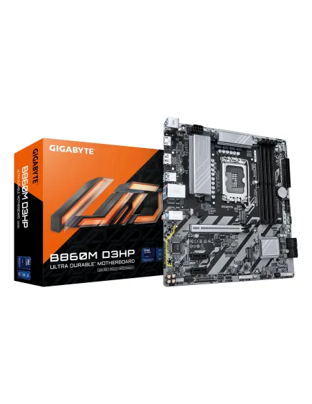 GIGABYTE B860M D3HP Placa base - CPUs Intel Core Ultra, VRM de 4+1+2+1 fases, hasta 9066MHz DDR5, 2xPCIe 4.0 M.2, LAN GbE, USB