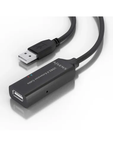 AISENS Cable USB 2.0 Prolongador con Amplificador, Tipo A M-A H, Negro, 15m
