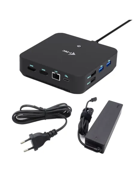 i-tec USB-C DP Dual HDMI Docking Station with Power Delivery 100 W + Universal Charger 100W