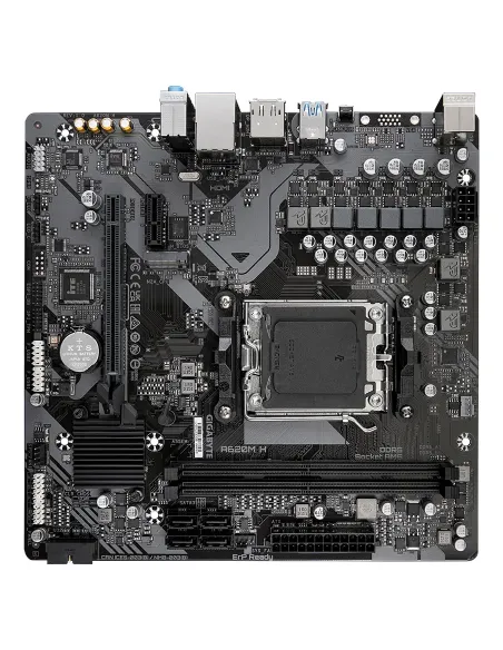 GIGABYTE A620M H Placa base - Soporta CPUs AMD Ryzen 8000, VRM digital de 5+2+2 fases, hasta 7200MHz DDR5 (OC), 1xPCIe 4.0 M.2,