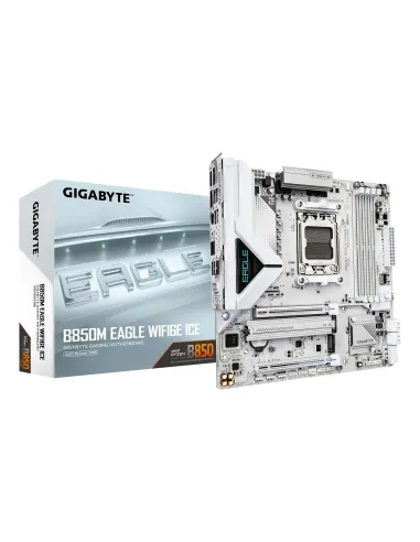 GIGABYTE B850M EAGLE WIFI6E ICE Placa Base – Procesadores AMD Ryzen serie 9000, VRM digital de 8+2+2 fases, hasta 8200 MHz DDR5