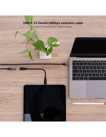 Nanocable 10.01.4501-L150-COMB cable USB USB 3.2 Gen 2x2 1,5 m USB C Negro