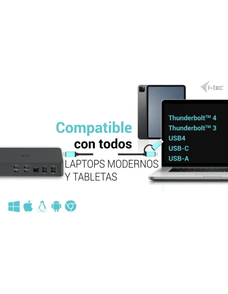 i-tec USB 3.0   USB-C   Thunderbolt 3 Professional Dual 4K Display Docking Station Generation 2 + Power Delivery 100W