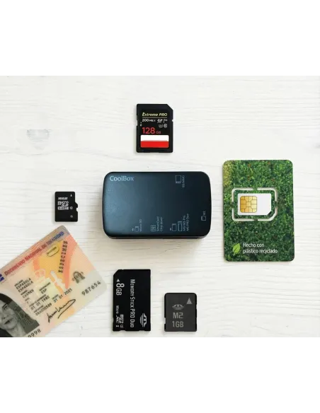 CoolBox LECTOR DE TARJETAS EXTERNO CRE4 + LECTOR DNIE + SIM + ADAPTADOR A USB-C