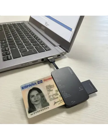 CoolBox LECTOR DE TARJETAS EXTERNO CRE4 + LECTOR DNIE + SIM + ADAPTADOR A USB-C