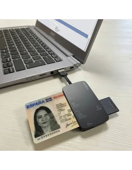 CoolBox LECTOR DE TARJETAS EXTERNO CRE4 + LECTOR DNIE + SIM + ADAPTADOR A USB-C
