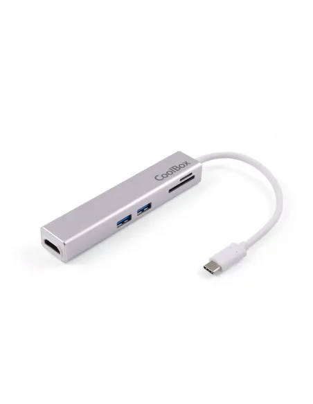CoolBox MINIDOCK LITE USB-C ALUMINIO HDMI 3XUSB3.0 SD MICROSD
