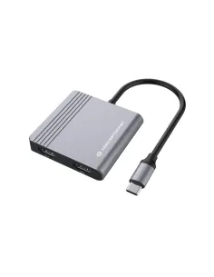 Conceptronic DONN13G base para portátil y replicador de puertos Alámbrico USB 3.2 Gen 1 (3.1 Gen 1) Type-C Gris 2