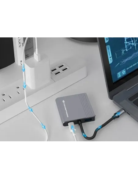 Conceptronic DONN13G base para portátil y replicador de puertos Alámbrico USB 3.2 Gen 1 (3.1 Gen 1) Type-C Gris