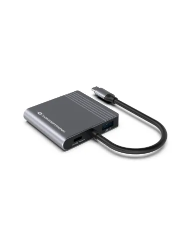 Conceptronic DONN13G base para portátil y replicador de puertos Alámbrico USB 3.2 Gen 1 (3.1 Gen 1) Type-C Gris