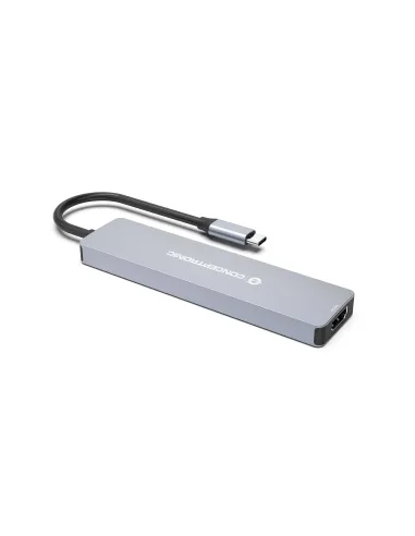 Conceptronic DONN19G base para portátil y replicador de puertos Alámbrico USB 3.2 Gen 1 (3.1 Gen 1) Type-C Gris
