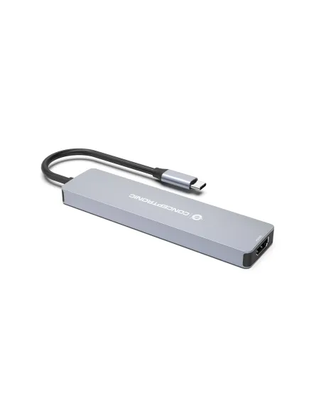 Conceptronic DONN19G base para portátil y replicador de puertos Alámbrico USB 3.2 Gen 1 (3.1 Gen 1) Type-C Gris