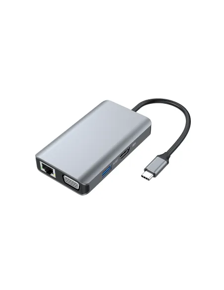 Conceptronic DONN21G base para portátil y replicador de puertos Alámbrico USB 3.2 Gen 1 (3.1 Gen 1) Type-C Gris