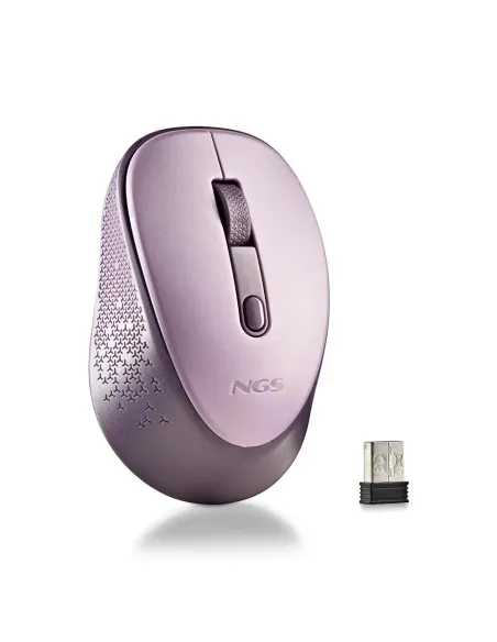 NGS DEW LILAC ratón Oficina Ambidextro RF inalámbrico Óptico 1600 DPI