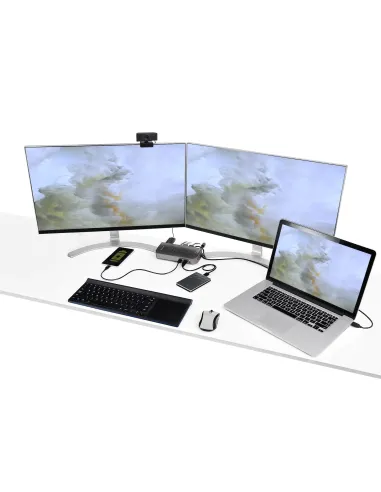 StarTech.com Dock USB-C o USB-A - Docking Station Universal Híbrido USB 3.0 para Ordenador Portátil USB Tipo C o USB-A - para 2