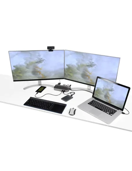 StarTech.com Dock USB-C o USB-A - Docking Station Universal Híbrido USB 3.0 para Ordenador Portátil USB Tipo C o USB-A - para 2