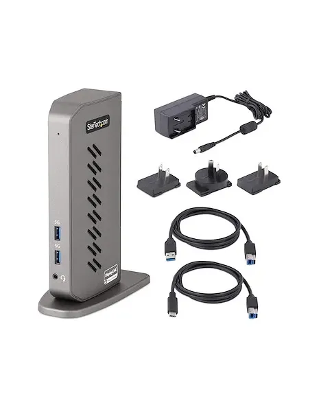 StarTech.com Dock USB-C o USB-A - Docking Station Universal Híbrido USB 3.0 para Ordenador Portátil USB Tipo C o USB-A - para 2