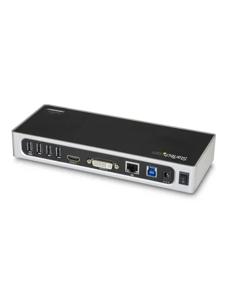 StarTech.com Replicador de Puertos USB 3.0 - Docking Station de Portátil para Dos Pantallas con Vídeo HDMI & DVI VGA - Ladrón