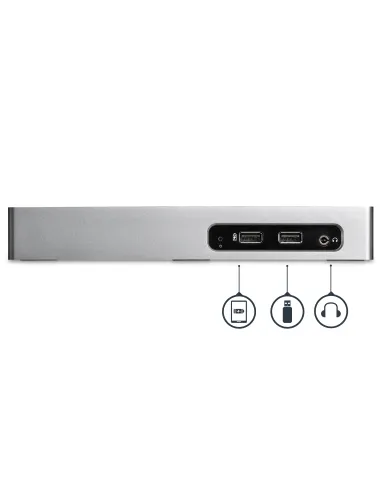 StarTech.com Replicador de Puertos USB 3.0 - Docking Station de Portátil para Dos Pantallas con Vídeo HDMI & DVI VGA - Ladrón