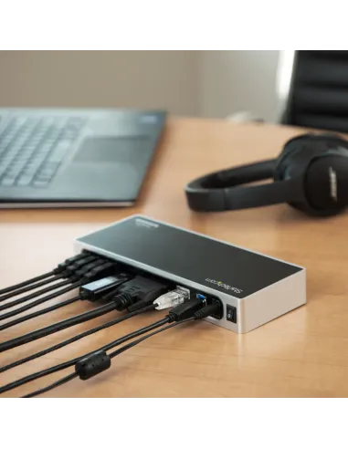 StarTech.com Replicador de Puertos USB 3.0 - Docking Station de Portátil para Dos Pantallas con Vídeo HDMI & DVI VGA - Ladrón