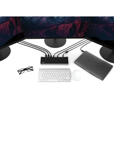 StarTech.com Dock USB-C para 3 Monitores 4K - Hub Ladrón de 5 Puertos USB 3.2 5Gbps - HDMI y DisplayPort - Mac y Windows -