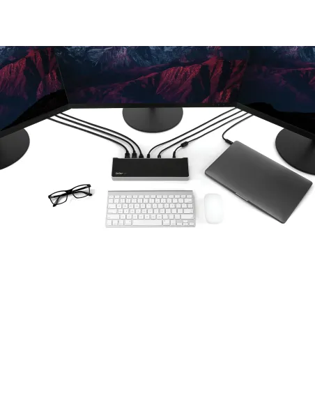 StarTech.com Dock USB-C para 3 Monitores 4K - Hub Ladrón de 5 Puertos USB 3.2 5Gbps - HDMI y DisplayPort - Mac y Windows -