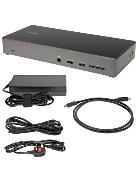 StarTech.com Dock USB-C - Docking Station USB Tipo C para 3 Monitores de 4K - con 100W de Entrega de Alimentación PD - Modo Alt