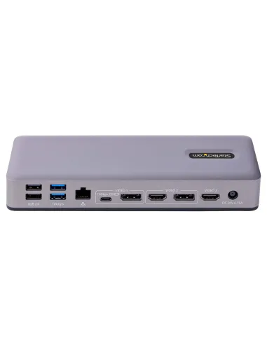 StarTech.com Docking Station USB-C 4K30 Triple  4K60 Doble - Modo Alt DP DP HDMI - Hub USB de 7 Puertos - PD 3.0 - GbE - Audio