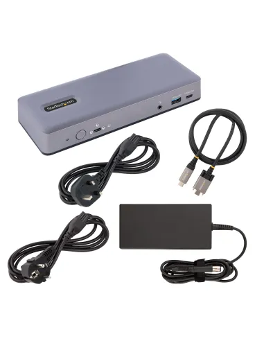 StarTech.com Docking Station USB-C 4K30 Triple  4K60 Doble - Modo Alt DP DP HDMI - Hub USB de 7 Puertos - PD 3.0 - GbE - Audio