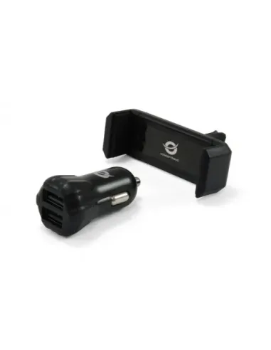 Conceptronic CUSBCAR2AKIT cargador de dispositivo móvil Smartphone, Tableta Negro Encendedor de cigarrillos Auto