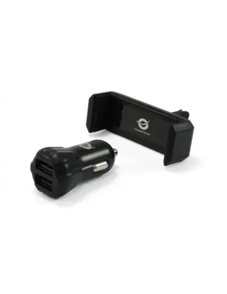Conceptronic CUSBCAR2AKIT cargador de dispositivo móvil Smartphone, Tableta Negro Encendedor de cigarrillos Auto