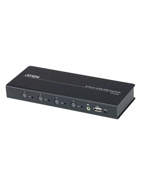 ATEN Switch KM USB de 4 puertos con Boundless Switching (cables incluidos)
