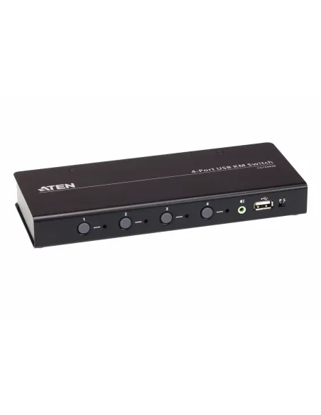 ATEN Switch KM USB de 4 puertos con Boundless Switching (cables incluidos)