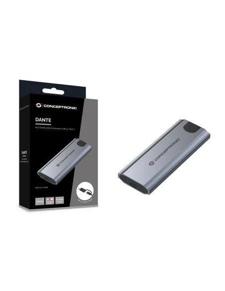 Conceptronic DANTE05G caja para disco duro externo Caja externa para unidad de estado sólido (SSD) Gris M.2