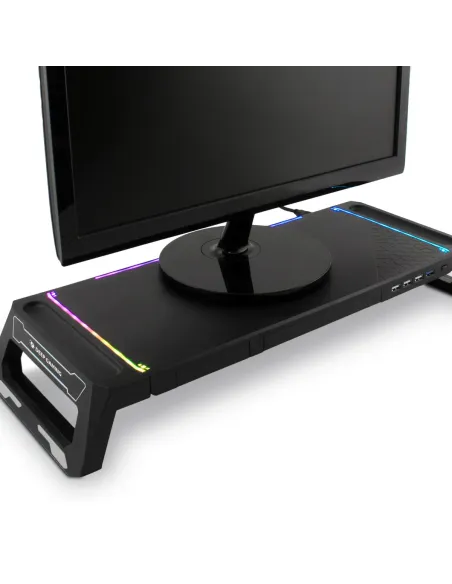 Deep Gaming DEEPGAMING SOPORTE PARA MONITOR CON HUB 4USB + ILUMINACION RGB