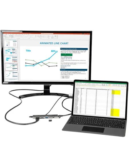 StarTech.com Adaptador Multipuertos USB C - Docking Station USB Tipo C a HDMI 2.0 4K 60Hz - Entrega de Alimentación 100W